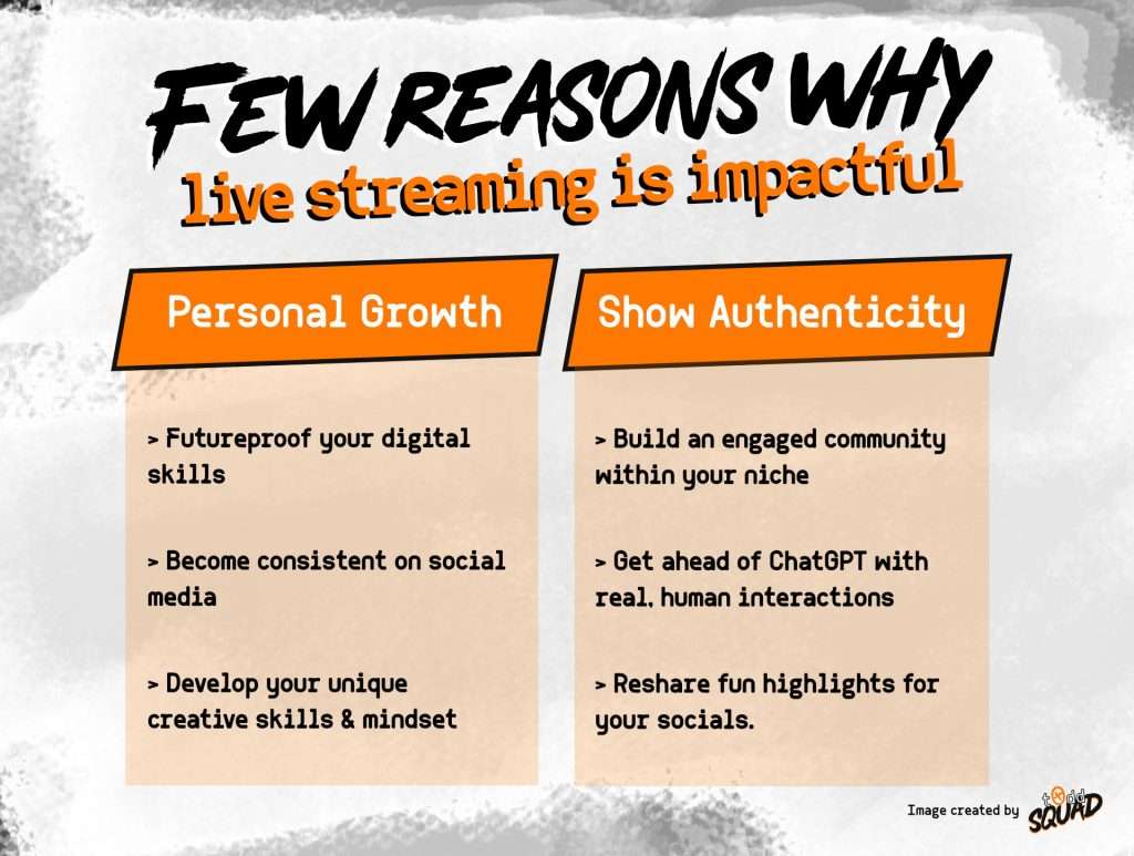 Few reasons why live streaming is impactful - Infographic by t0ddsquad